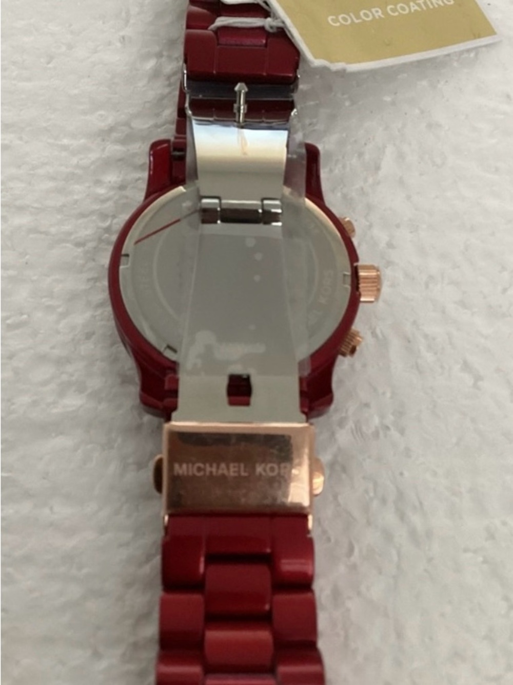 Michael Kors Runway Chronograph Red-Coated Stainless Steel Watch - Picture 6 of 13